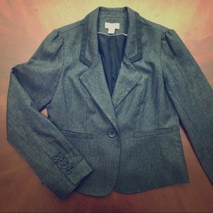 LOFT Gray One Button Blazer